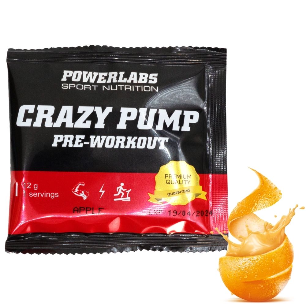 Предтренировочный комплекс PowerLabs Crazy Pump Предтренировочный комплекс 12 g Апельсин