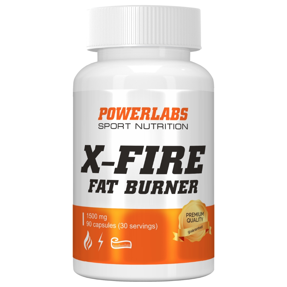 Сжигатель жира PowerLabs X-Fire Жиросжигатель для похудения 90 капсул