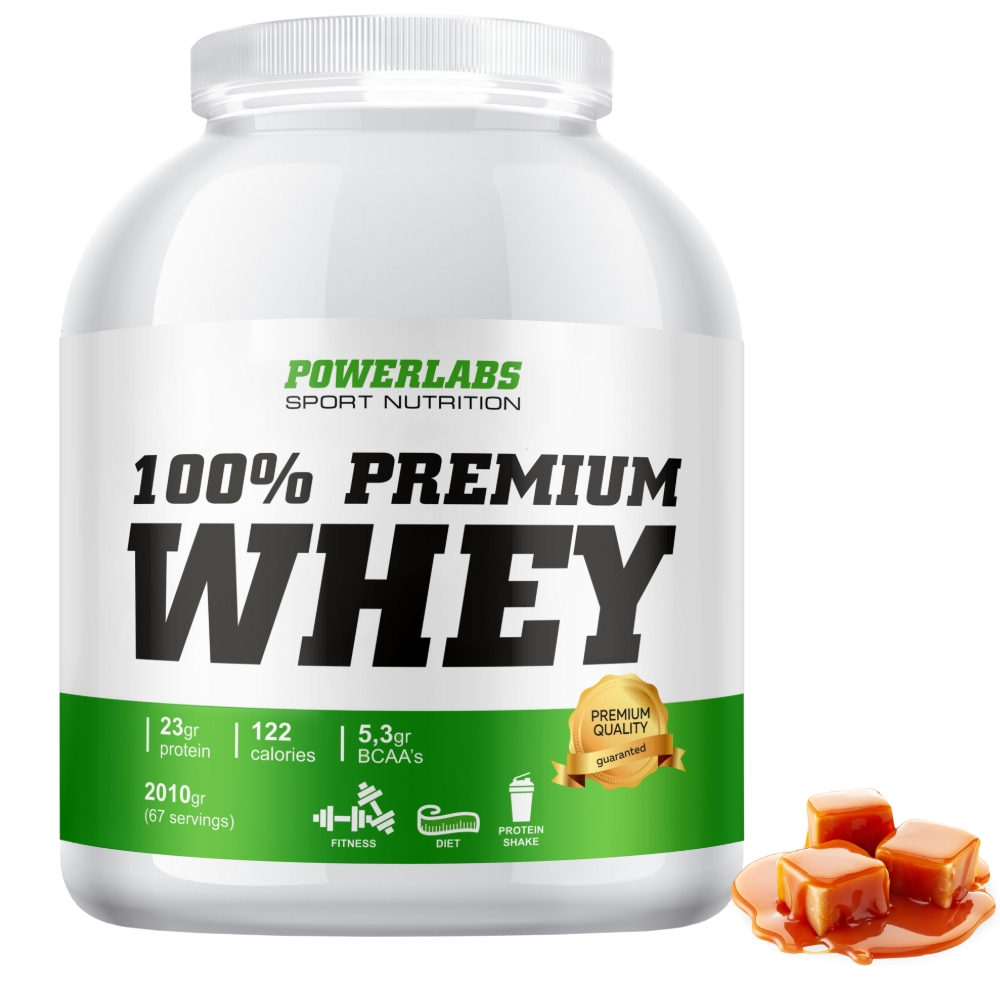 Протеин PowerLabs Premium Whey Сывороточный протеин 2010 g Соленая карамель
