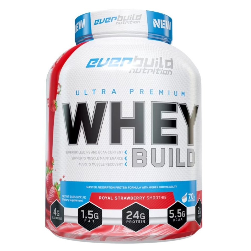Протеин Ever build nutrition Ultra Whey Build Сывороточный протеин 2270 g Клубничный смузи