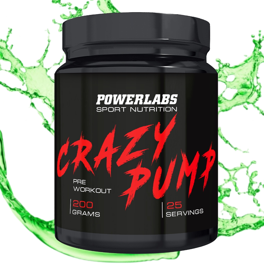 Предтренировочный комплекс PowerLabs Crazy Pump Предтренировочный комплекс 200 g Яблоко