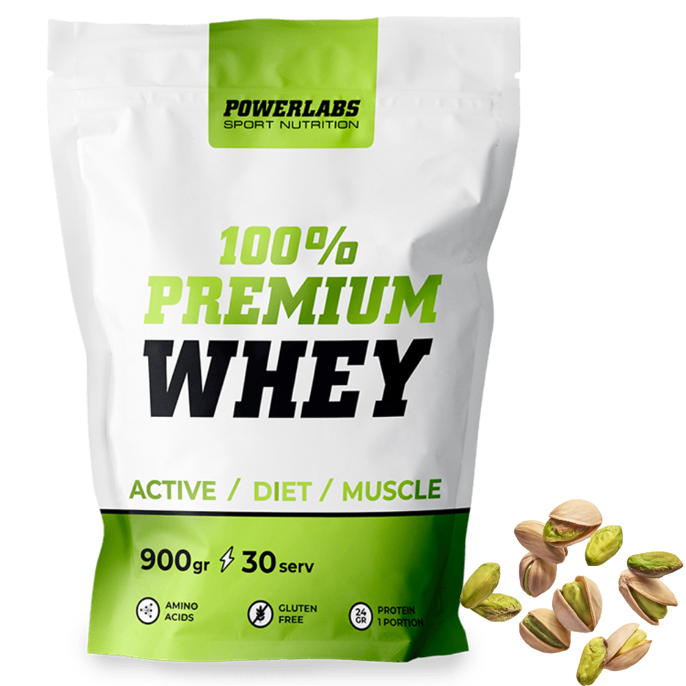 Протеин PowerLabs Premium Whey Сывороточный протеин 900 g Фисташка (пакет)