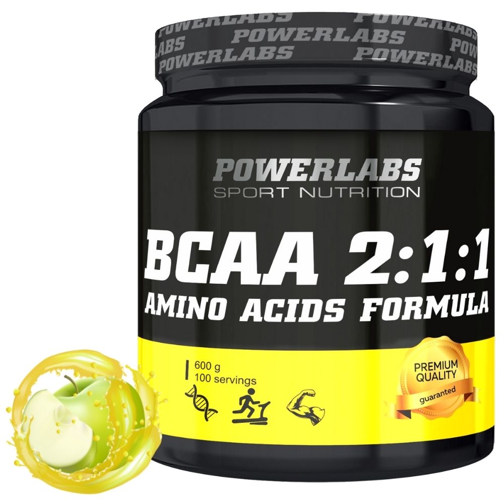 BCAA PowerLabs BCAA (БЦАА) 600 g Яблоко